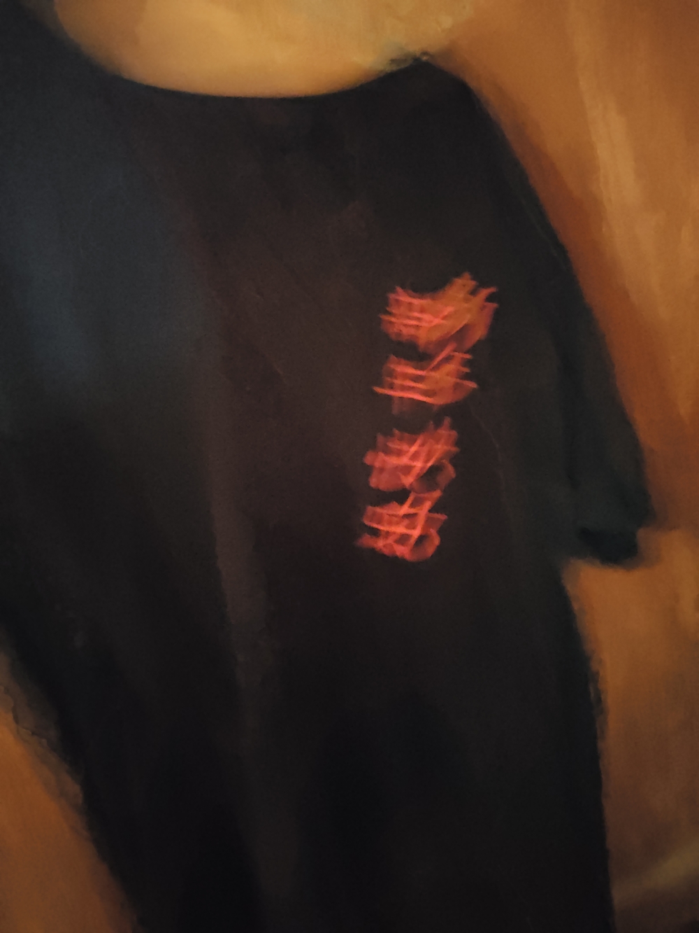 Asian Dragon Black Tee with Red Graphic